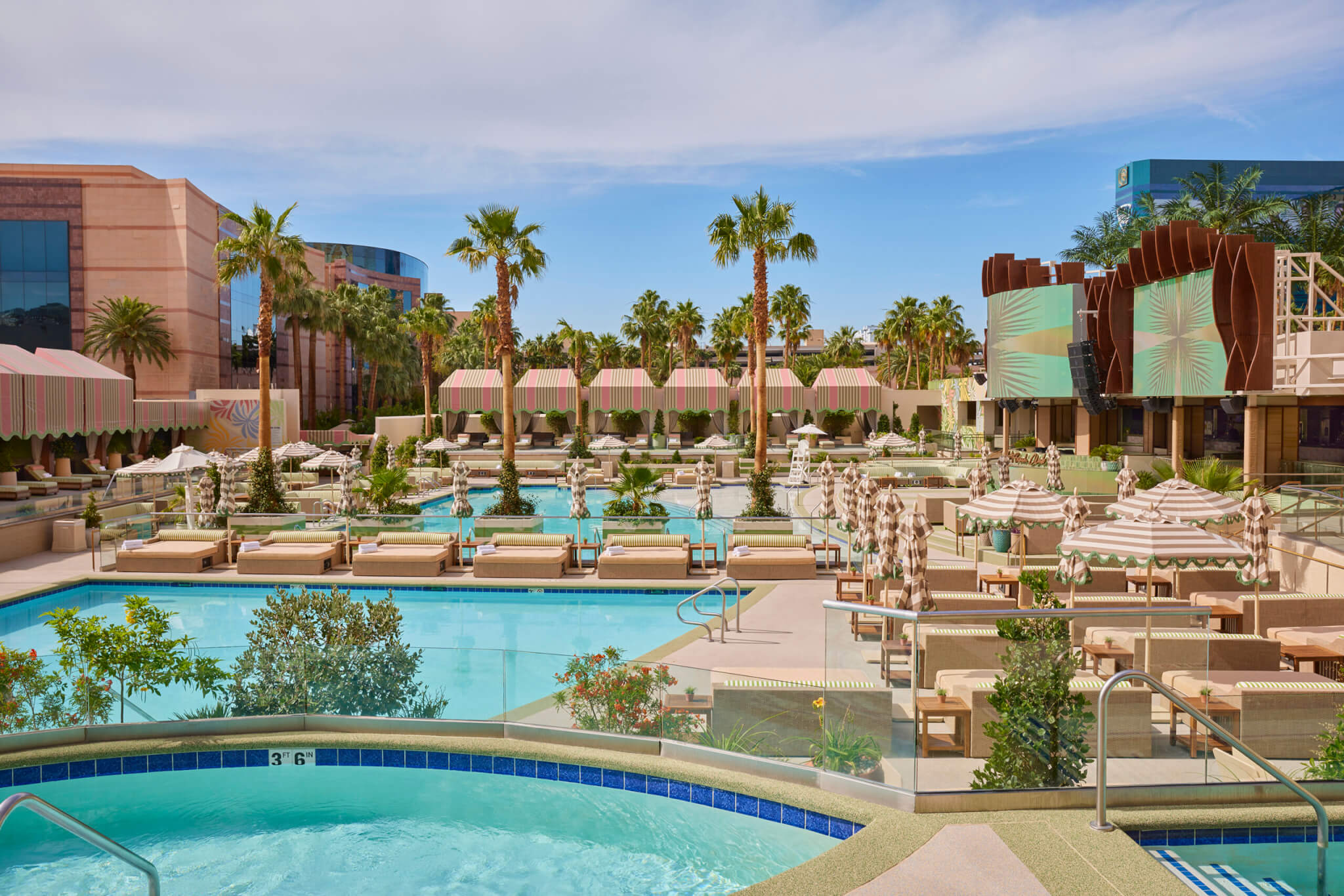 Inside Palm Tree Beach Club — the main room