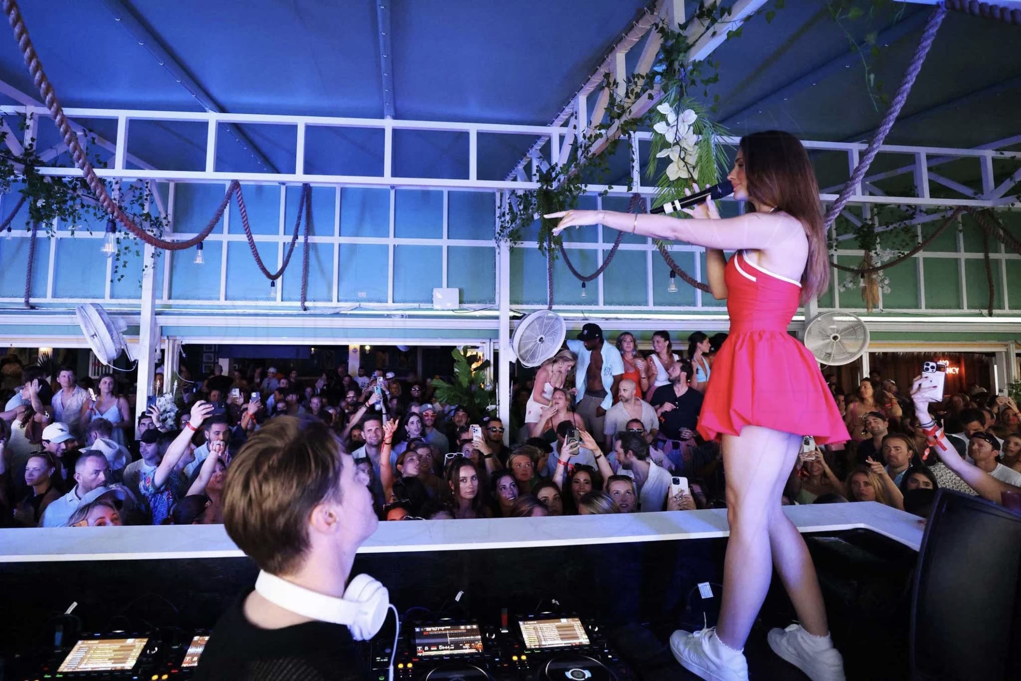Inside Palm Tree Beach Club Miami